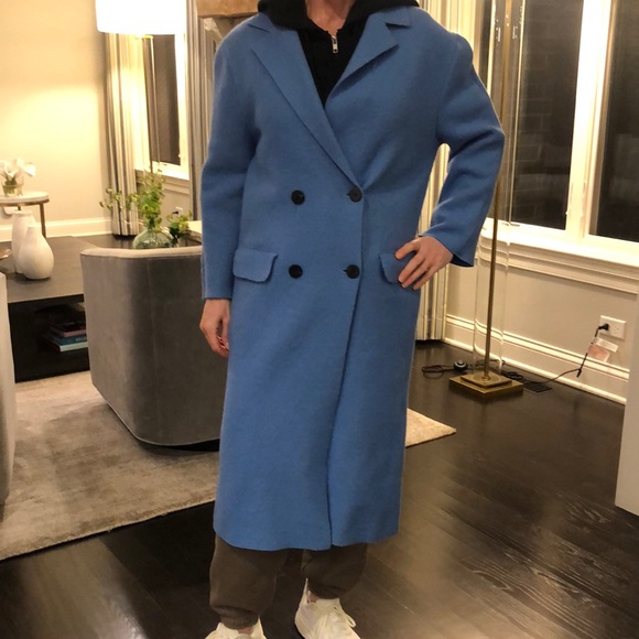 Wool Blend. Soft Blouce Blue two button. Pockets. Size XS - Picture 1 of 8